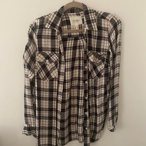 Black and White Lightweight Flannel